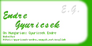 endre gyuricsek business card